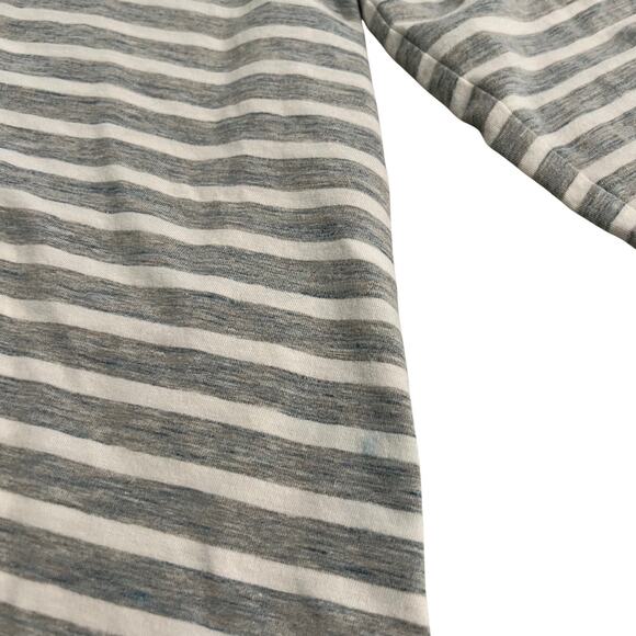 J Jill Pure Jill Womens Shirttail Tee PL Gray White Striped Knit Long Sleeve - Picture 9 of 10
